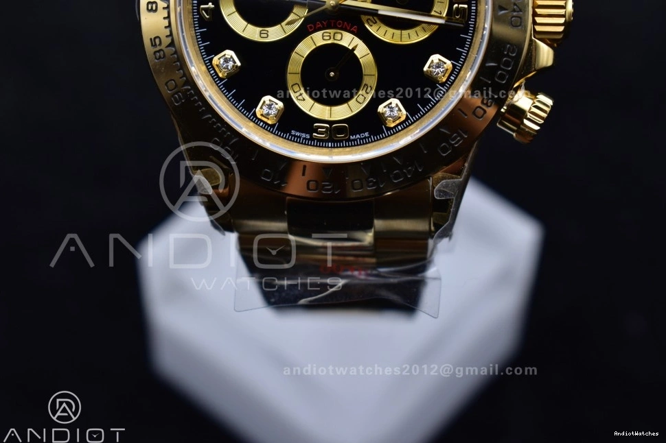 746 V Black Best Daytona Sporty Edition on Dial Diamonds YG SH4130 Bracelet 116508 QF 1:1 0718